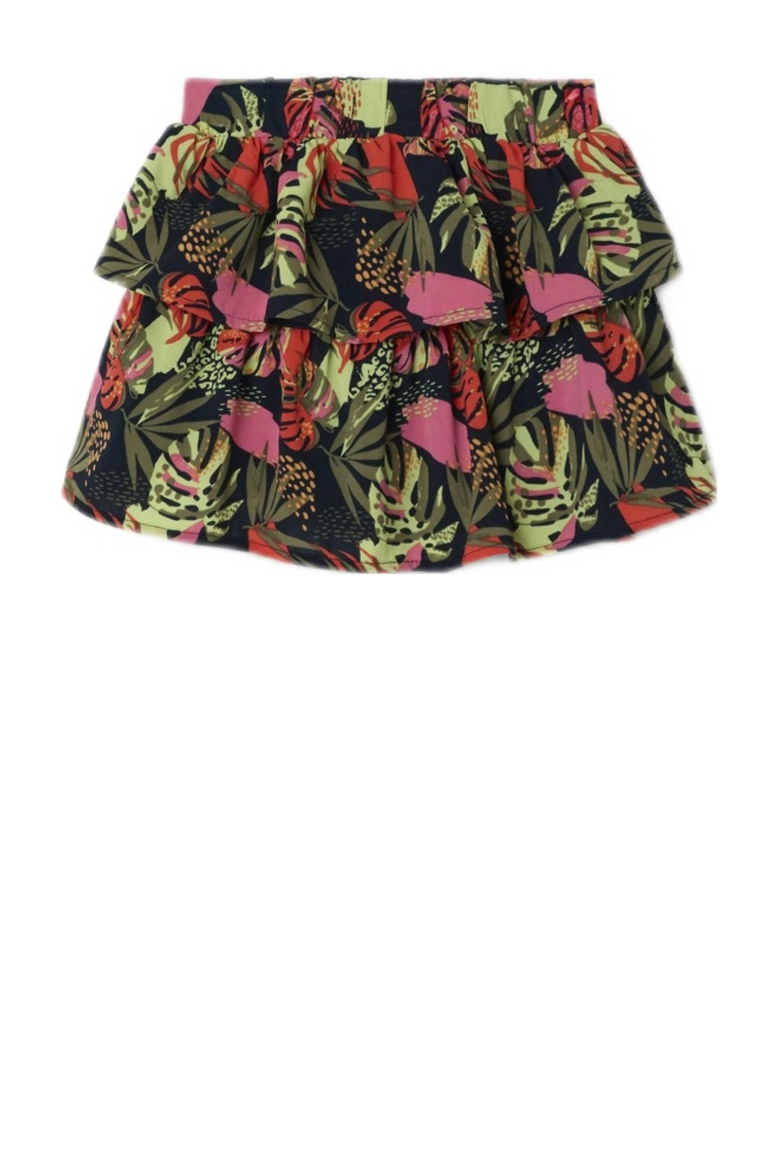 NAME IT gebloemde rok NMFVINAYA groen/donkerblauw/roze