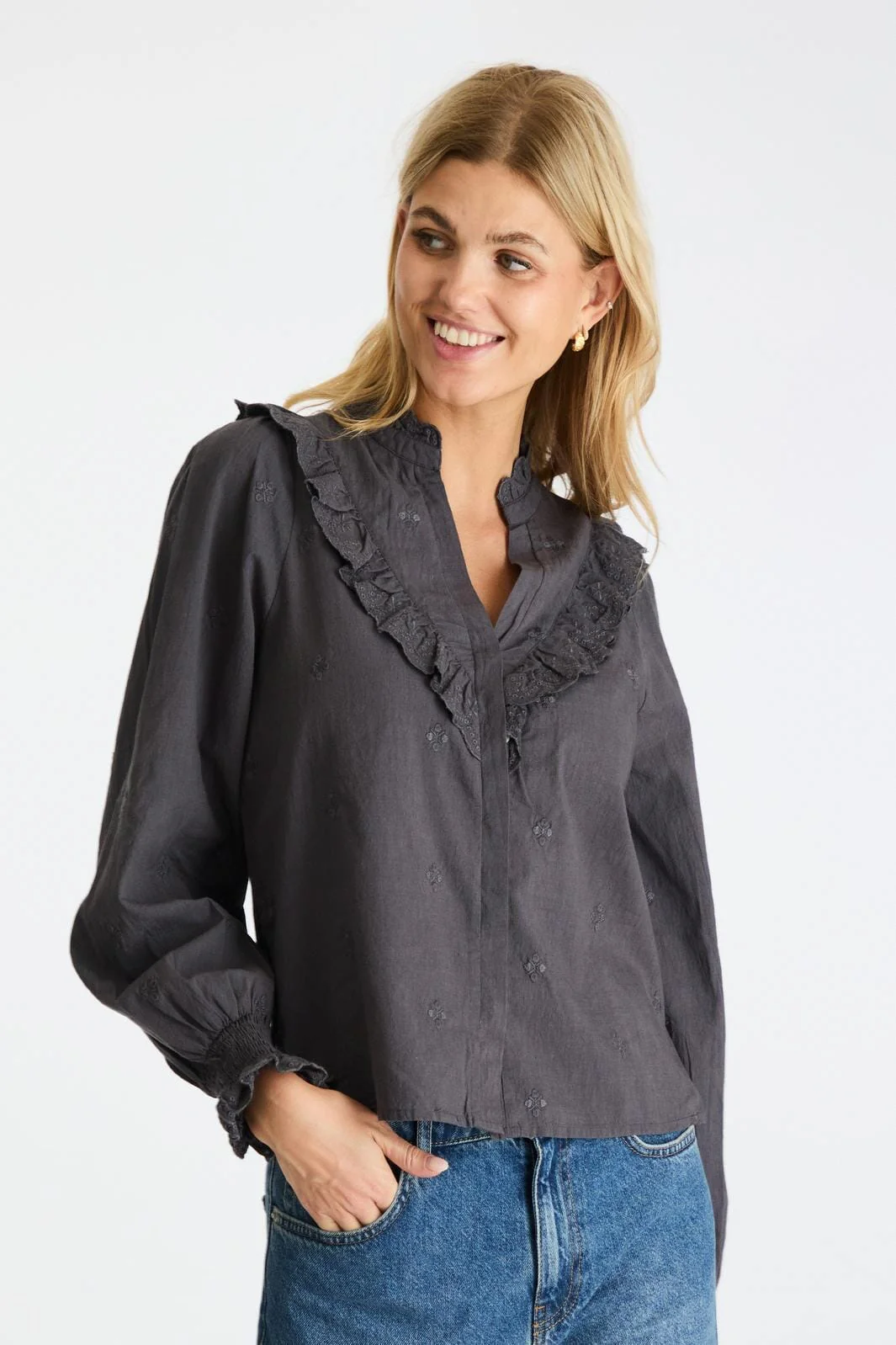 Neo Noir Degas Blouse dark grey
