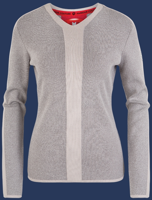 Damen Pullover 014 KoNitI, Heathergrey/Silversand