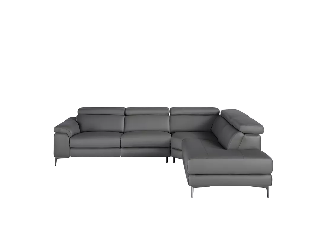 Canapé d'angle en cuir gris 6111 ANGEL CERDA