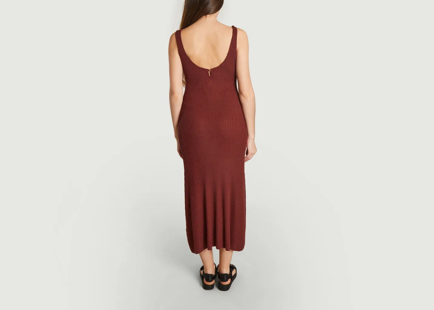 Robe longue ajustée côtelée Rosalba Sessun