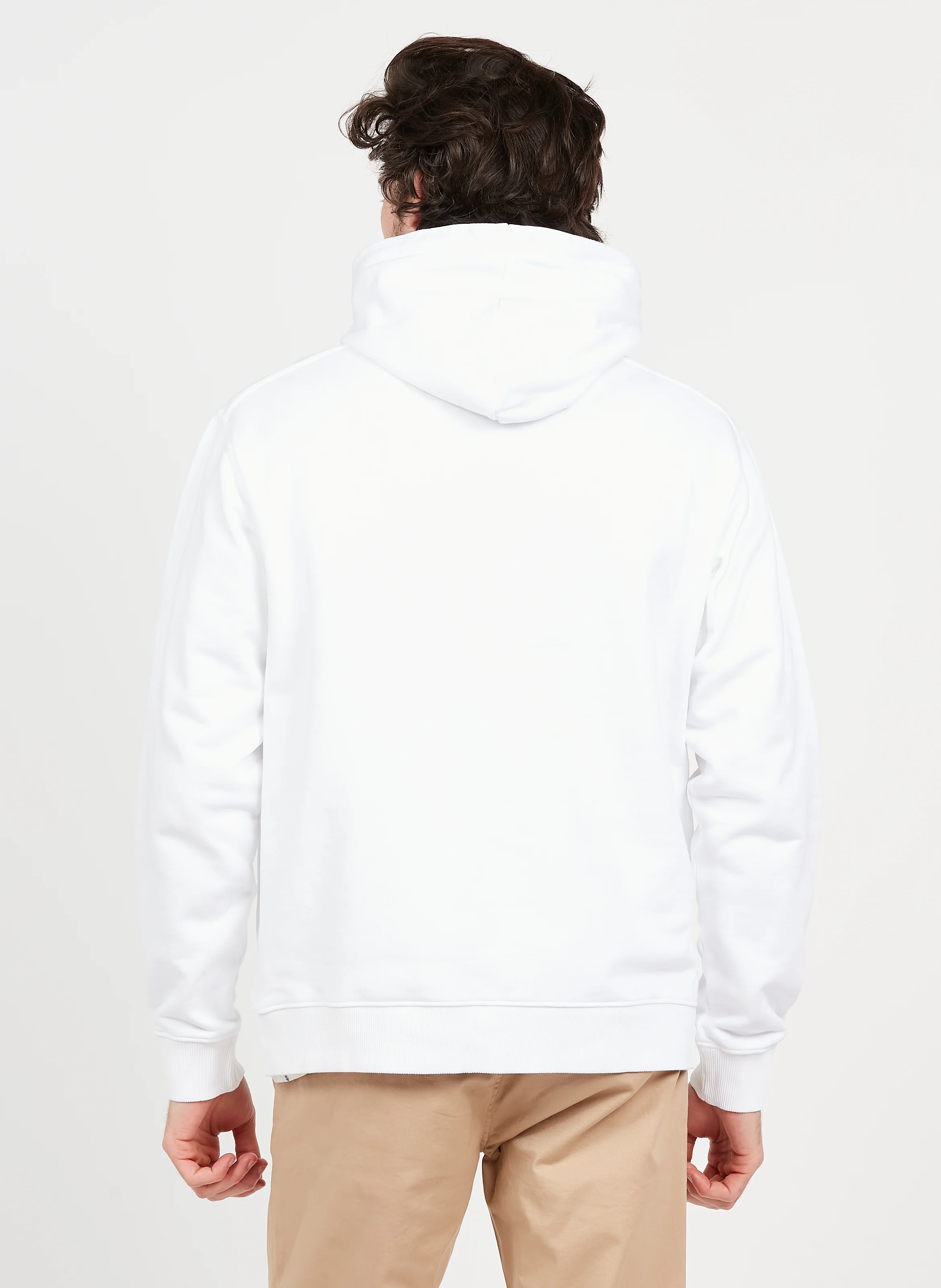 Sweat à capuche regular-fit sérigraphié en coton | Blanc