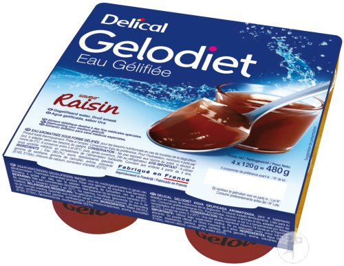 Gelodiet Eau Gélifiée Raisin 4x120g