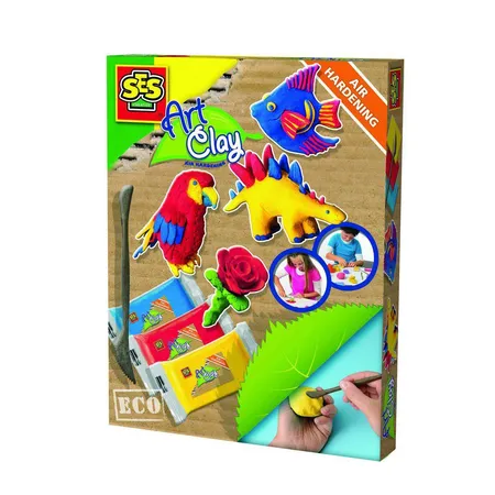 SES Creative Eco Modellierknete Basic Set 1, 3 x 75g