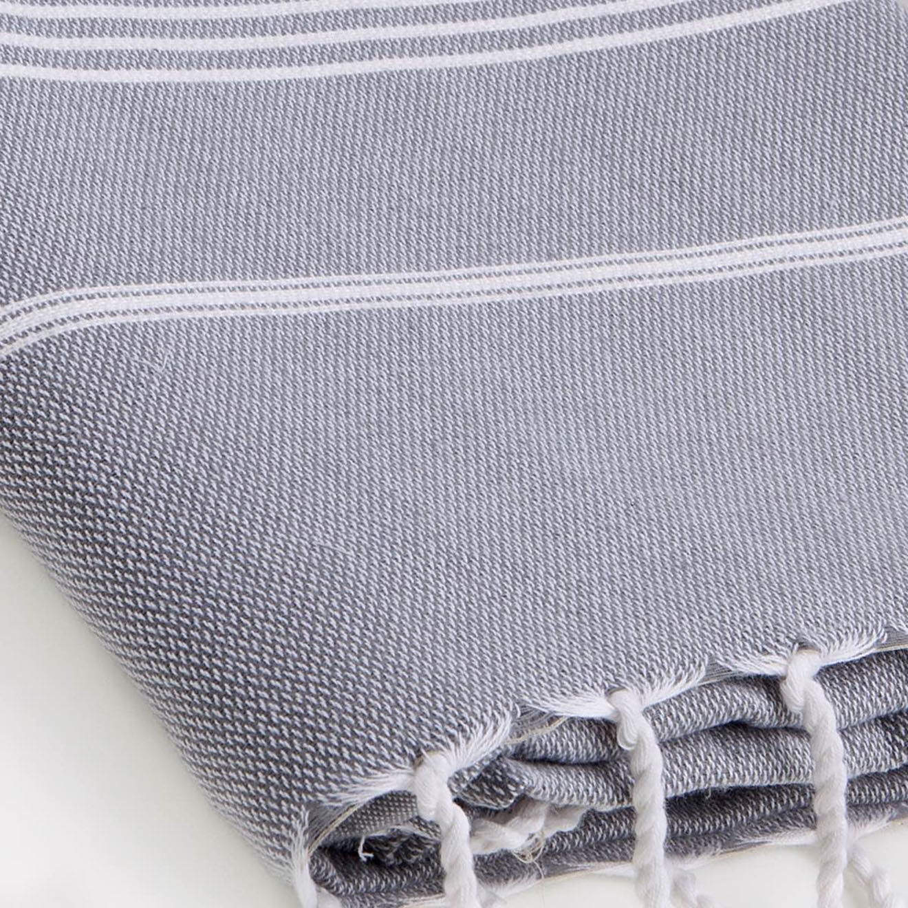 Febronie Fouta Classique Mykonos gris moyen - 100x200 cm