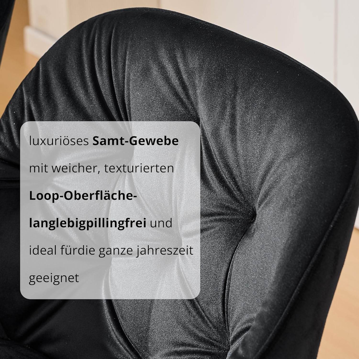 CLIPOP Samt Esszimmerstühle Drehbar 2er Set,Gepolstert Sessel Küchenstuhl mit Armlehne Freizeit Polsterstuhl Bequem Sitz Drehstuhl für Esszimmer Wohnzimmer Esszimmer, (1, Schwarz)