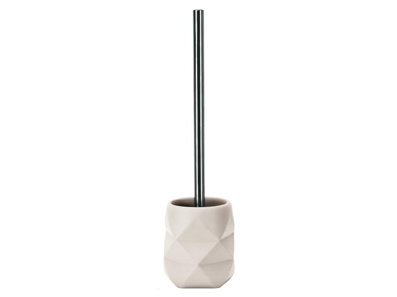 Kleine Wolke Toilettenbürste Crackle bastfarben, Polyresin Eleganter WC-Bürstenhalter