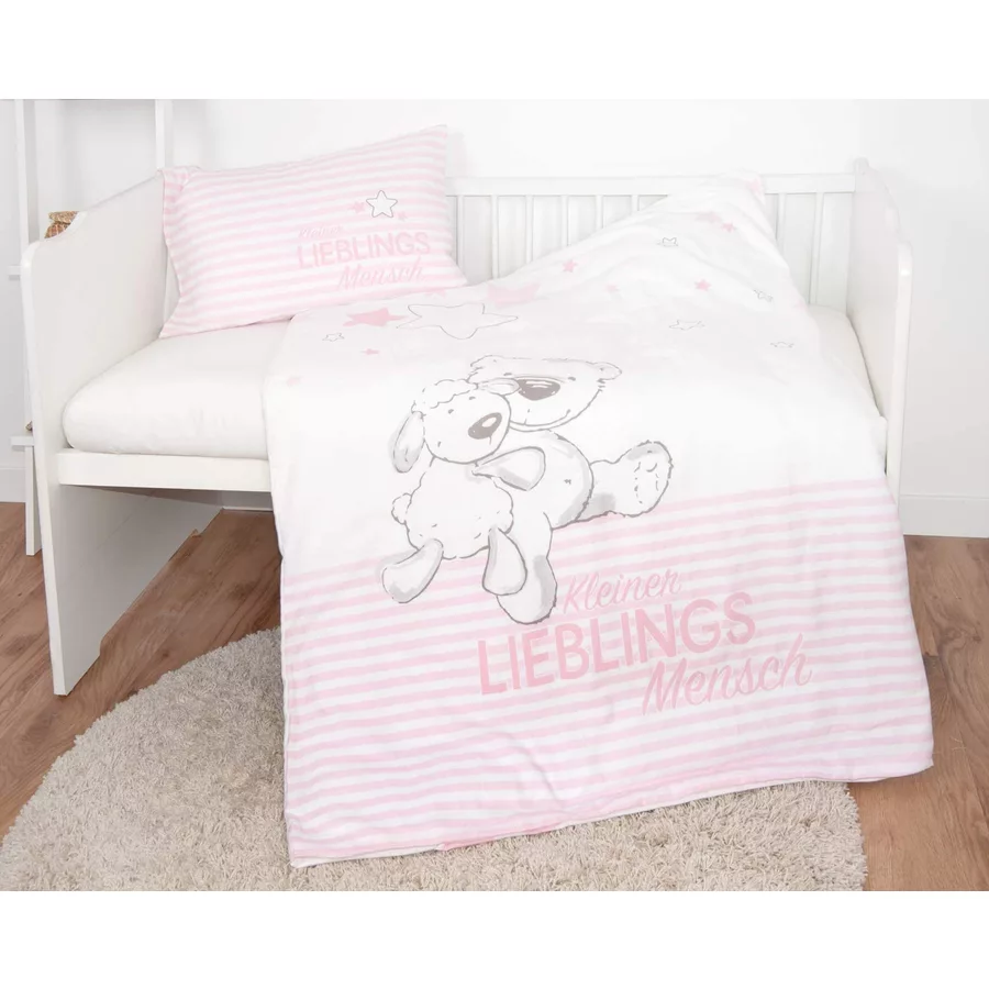 babybest® Bettwäsche Kleiner Lieblingsmensch rosa 100 x 135 cm