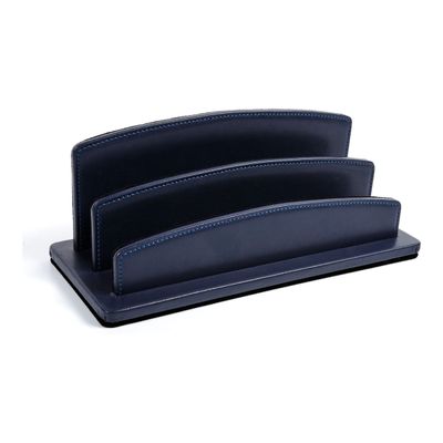 Quo Vadis Satiny - Trieur demi-rond 2 compartiments - 26 x 10,5 cm - bleu marine