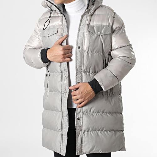 Doudoune Longue A Capuche 22K41 Gris