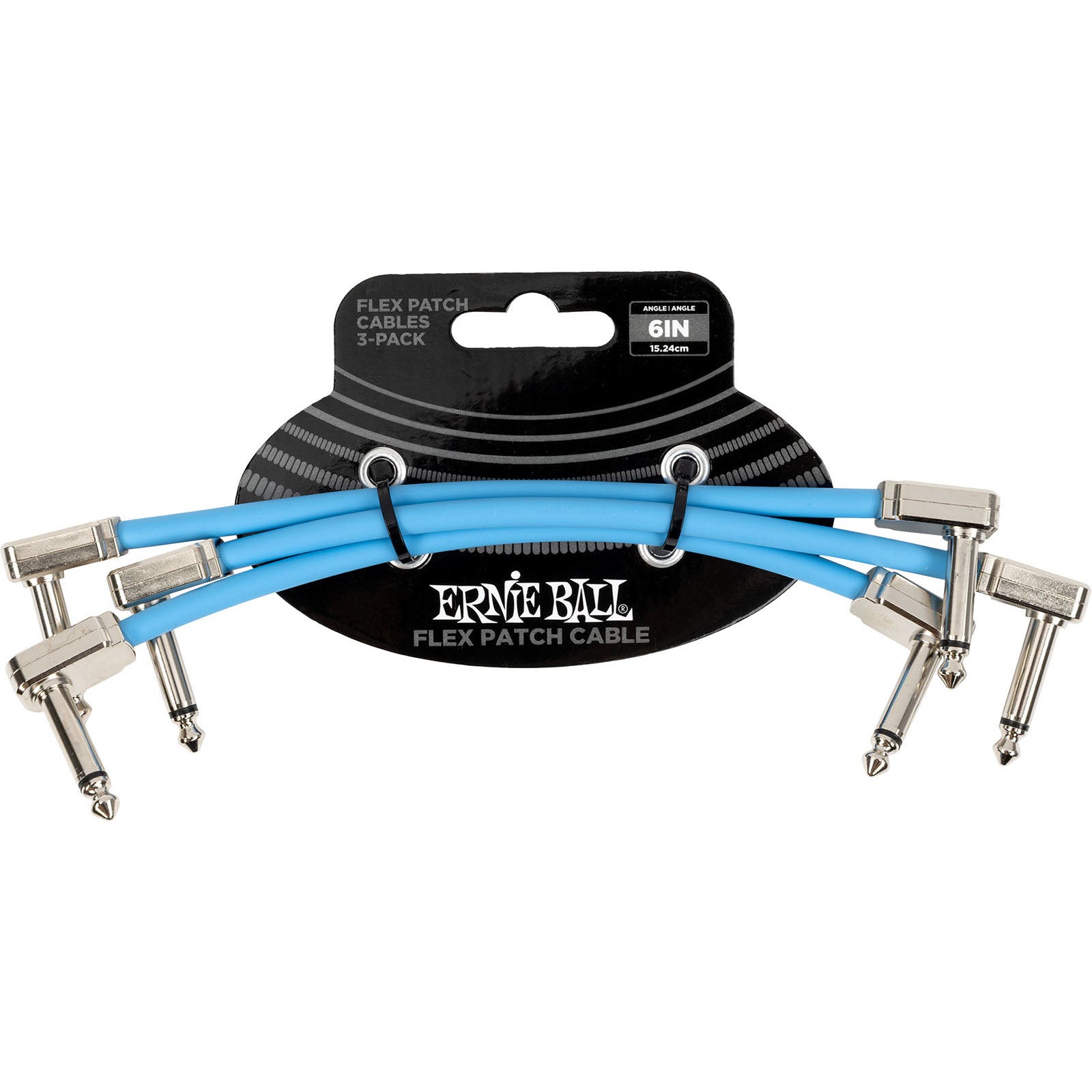 Ernie Ball 6460 Flex Patch Blue 3-Pack patchkabels 15 cm (set van 3)
