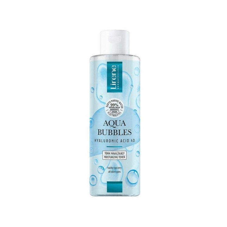 Lirene Aqua Bubbles Hyaluronic Acid 4D feuchtigkeitsspendendes Gesichtswasser für alle Hauttypen 200 ml