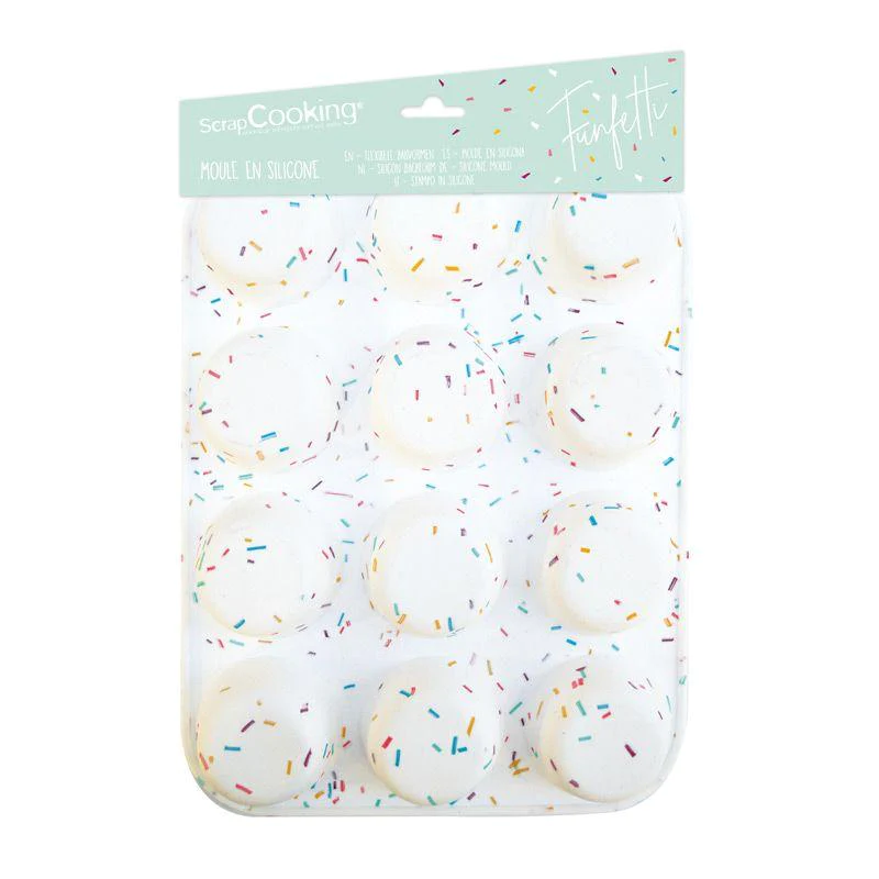 Moule silicone 12 muffins - Funfetti Scrapcooking