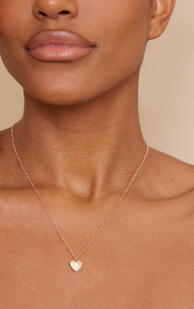 Doré Collier Pendentif Cœur Délicat