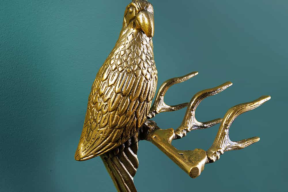 2er Set Wandgarderobe WILDLIFE BIRDS 45cm gold Metall Hammerschlag Design handmade
