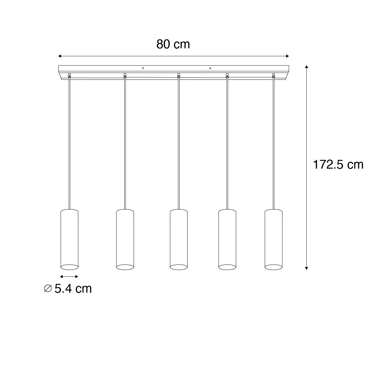 Moderne hanglamp brons 5-lichts - Jeana
