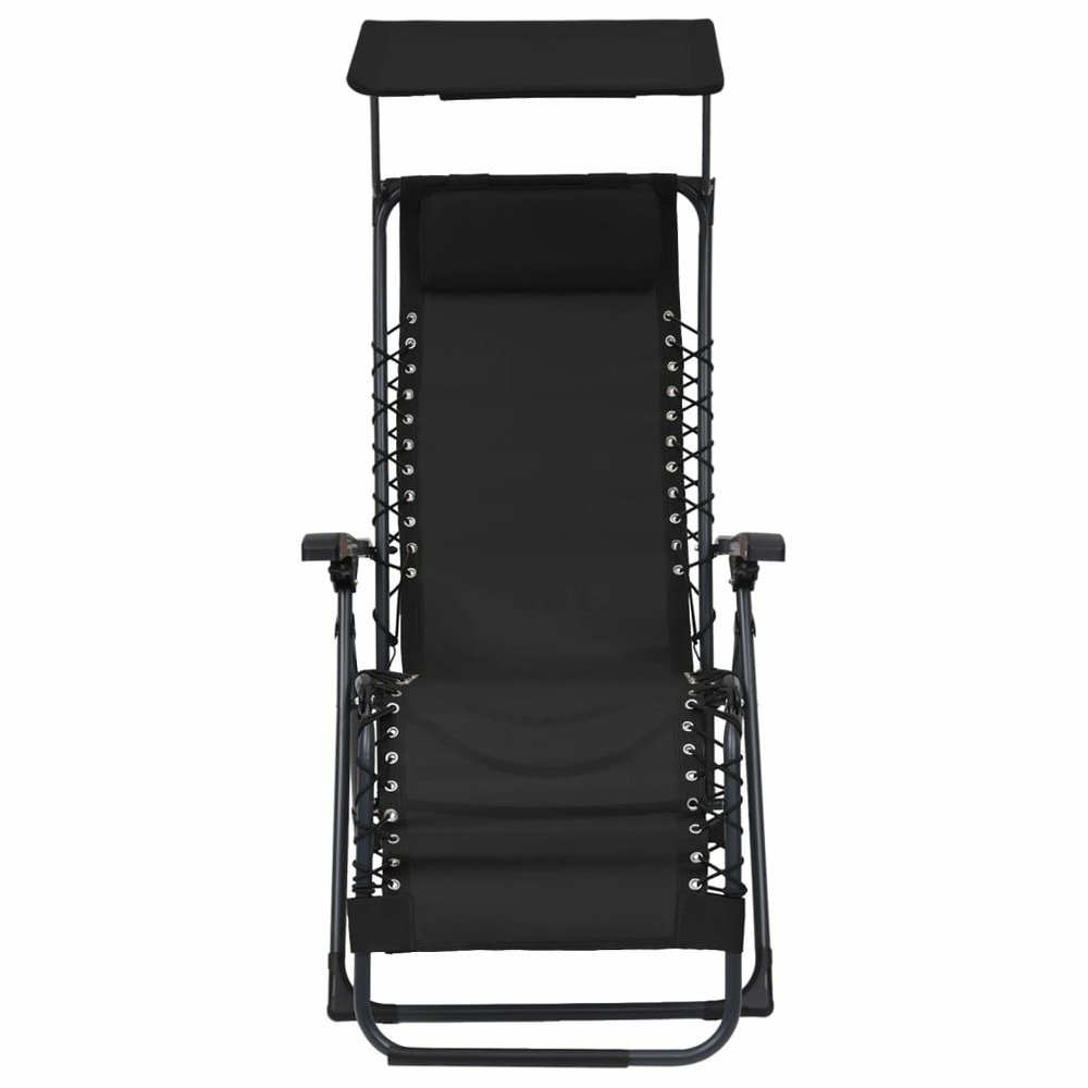 Chaise pliable de terrasse textilène noir