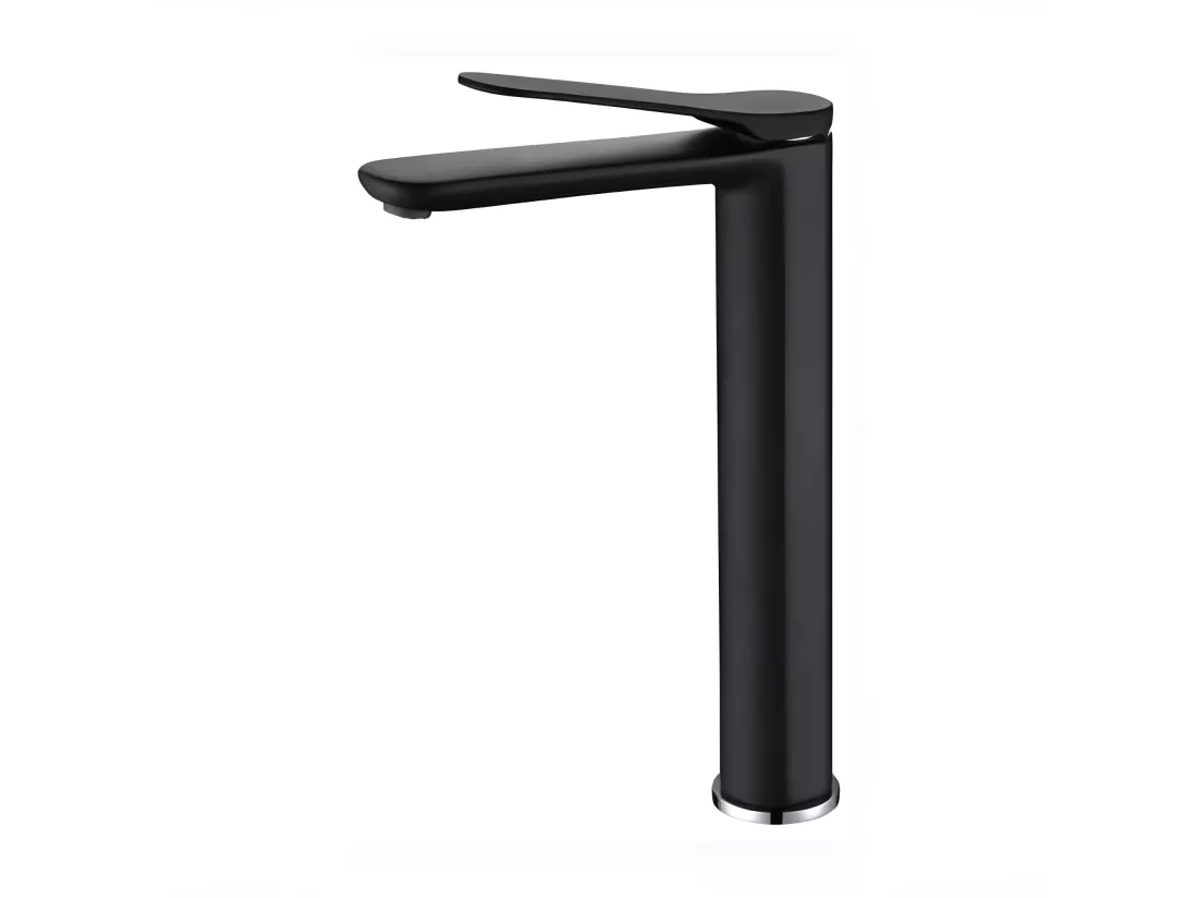 Grand robinet de salle de bain noir mat