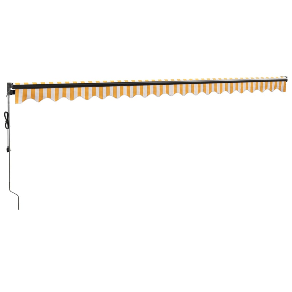 Auvent rétractable automatique jaune et blanc 5x3 m