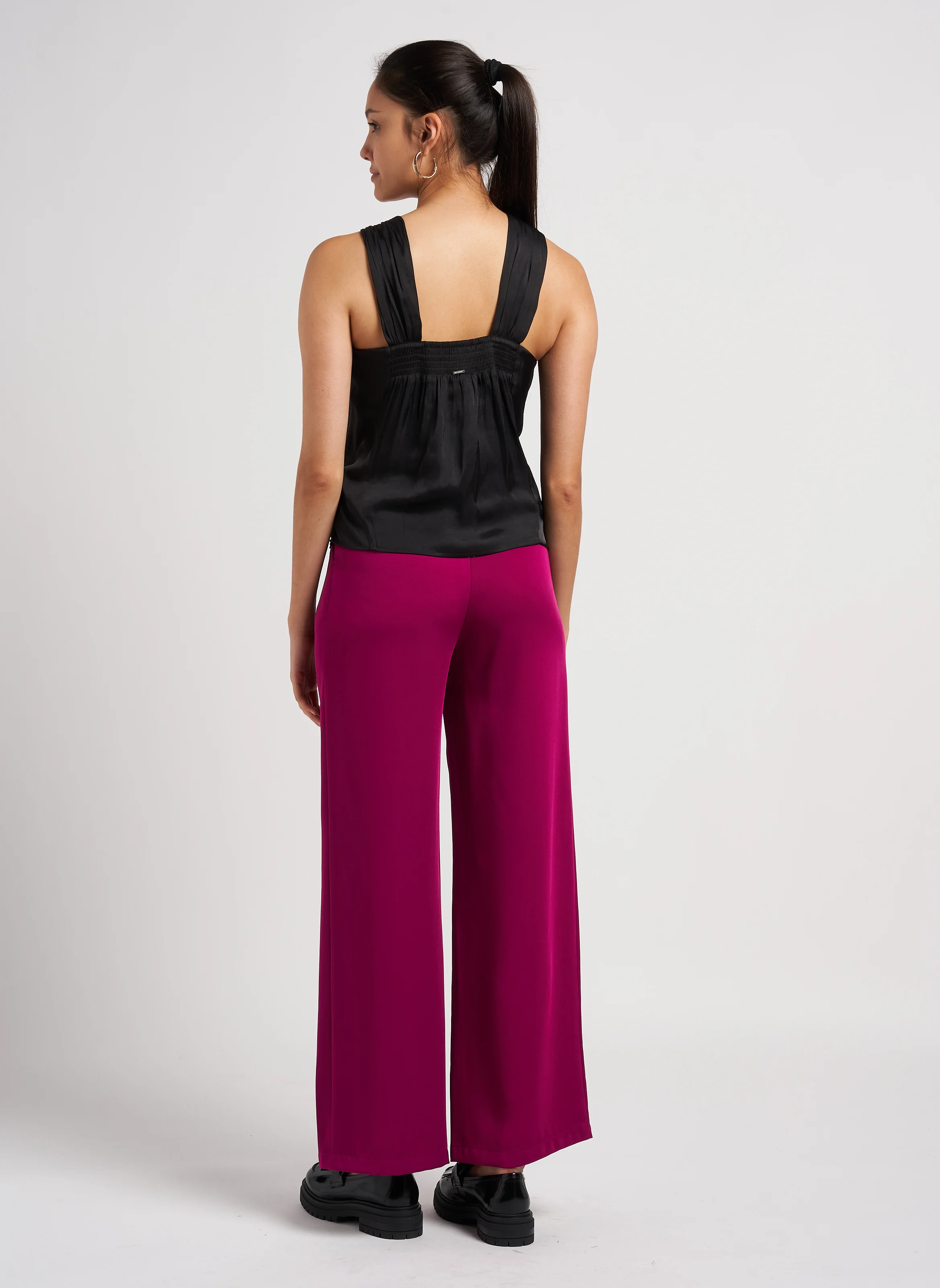 EGU - Pantalon de tailleur large et fluide| Rose