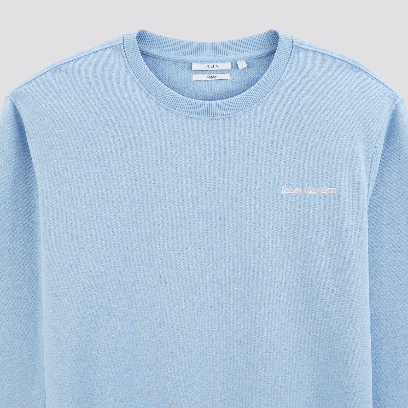 Sweat à col rond 100 % recyclé Bleu clair