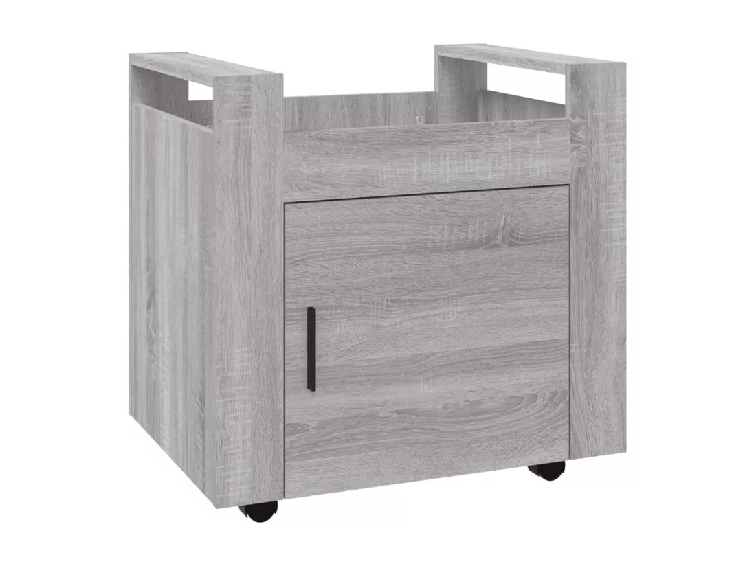 Chariot de bureau Sonoma gris 60x45x60 cm Bois d'ingénierie
