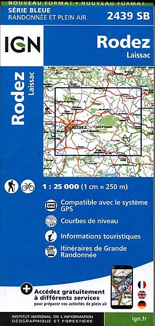 IGN - 2439 SB RODEZ 1 25 000