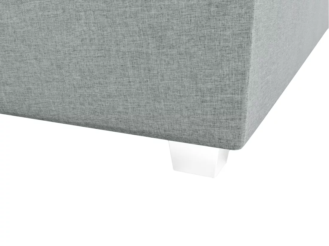 Ensemble complet boxspring tête de lit + sommier + matelas + surmatelas - 180 x 200 cm - Tissu - Gris clair - ONAN de YSMÉE