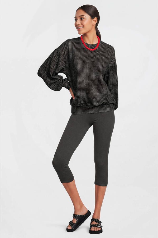 Anytime capri legging donkergrijs melange