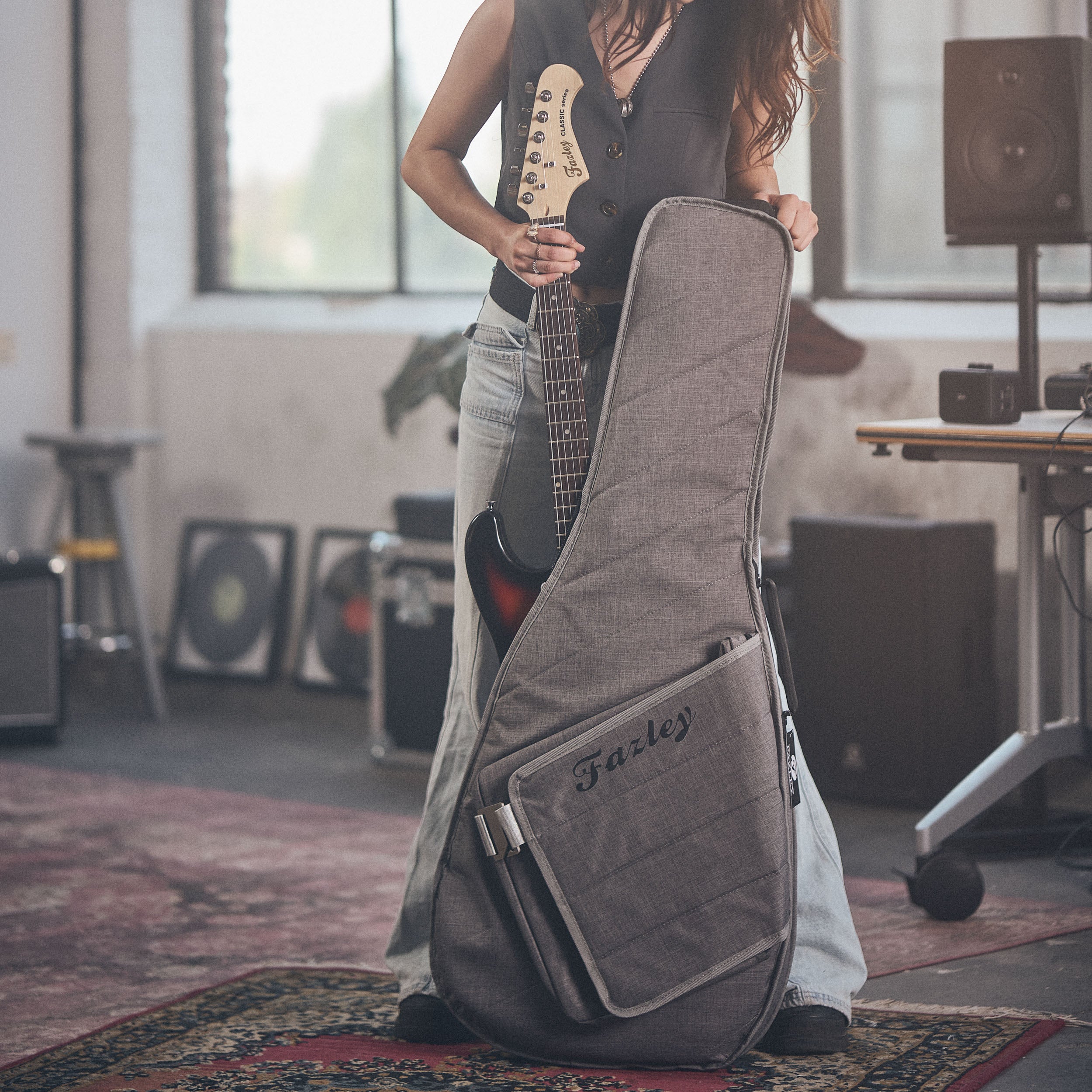Fazley Carrier P4EG Pro gigbag voor elektrische gitaar grijs