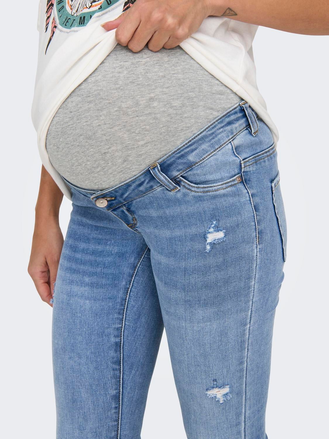OLMROSE Hohe Taille Skinny Fit Jeans Light Blue Denim