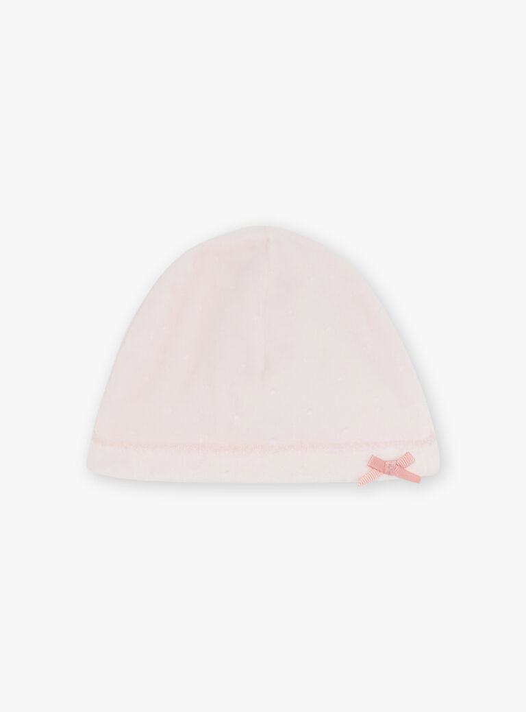 Pyjama et bonnet en velours rose clair