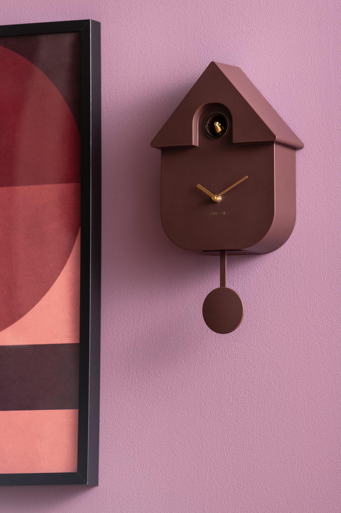 Wandklok Modern Cuckoo Oro Aardebruin