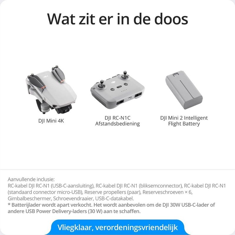DJI - Mini 4K - Drone - Wit - Lichtgewicht