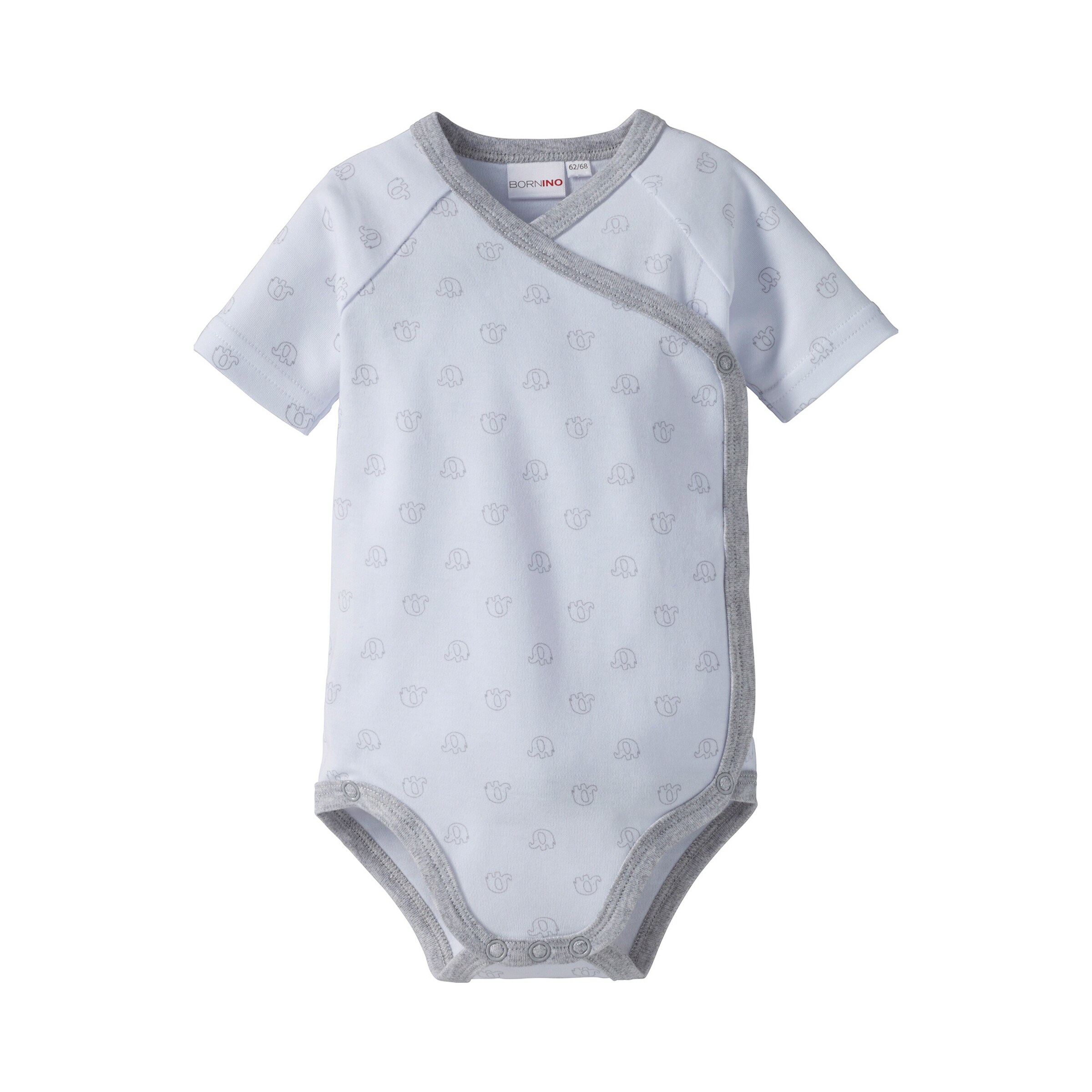 Bornino - Lieblinge 3er-Pack Wickelbodys kurzarm grau