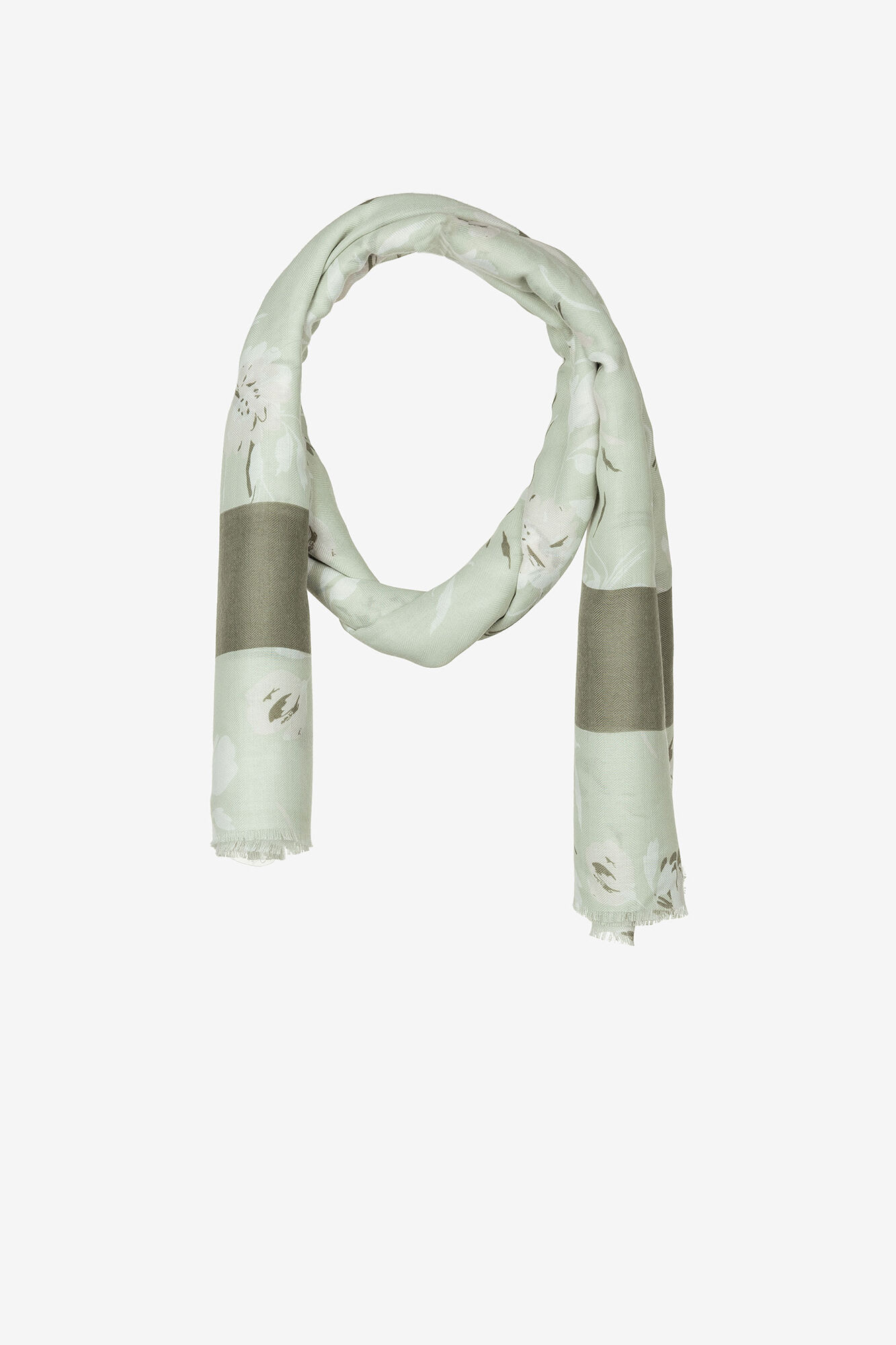 Lenço com estampa floral - Verde