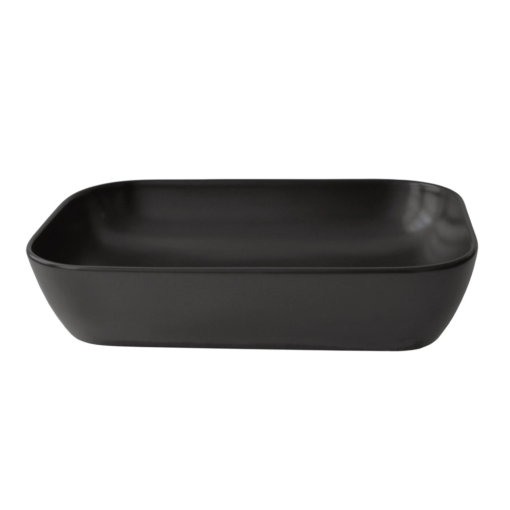 Sanicare Quattro keramische waskom 60x40cm zwart mat