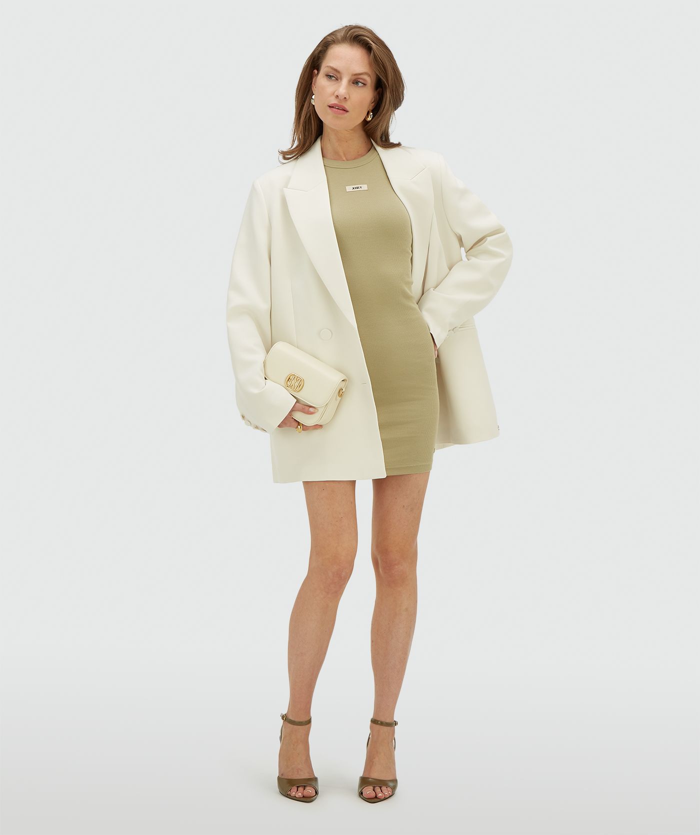 JV-MERDI slim fit jurk - dark pistachio