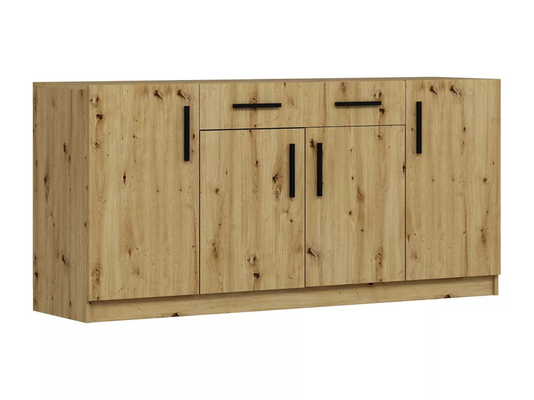 Buffet avec 4 portes et 2 tiroirs - Naturel - MEROLIA