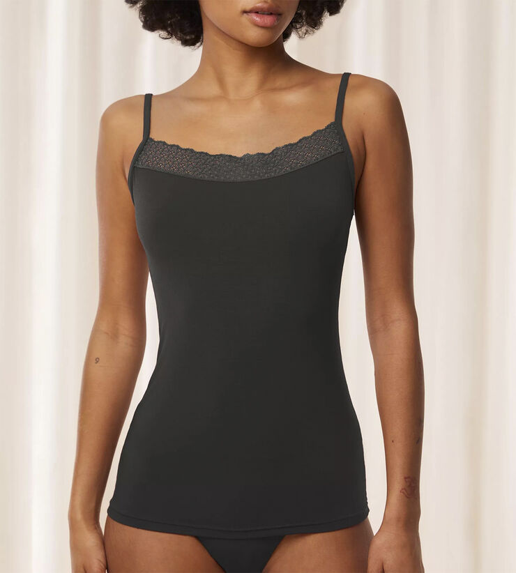 Triumph Feel of Modal Spaghetti Top Black