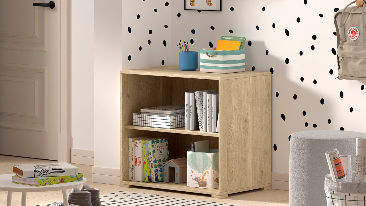 Boekenkast voor halfhoogslaper Sam eik