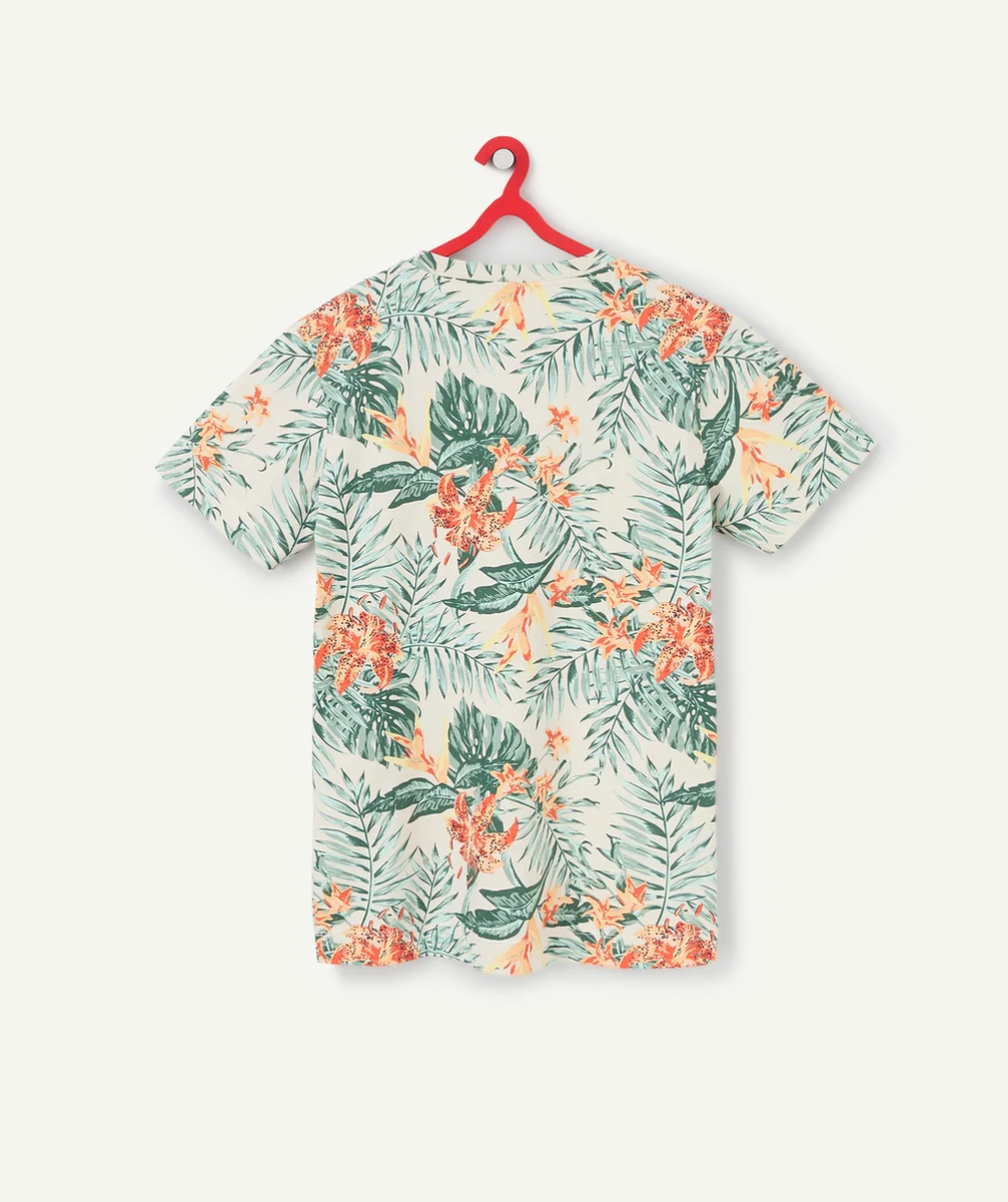T-SHIRT GARÇON IMPRIMÉ TROPICAL EN COTON BIO