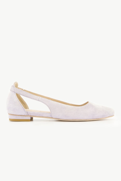 Leder-Ballerinas, Cut-Out, Weite H