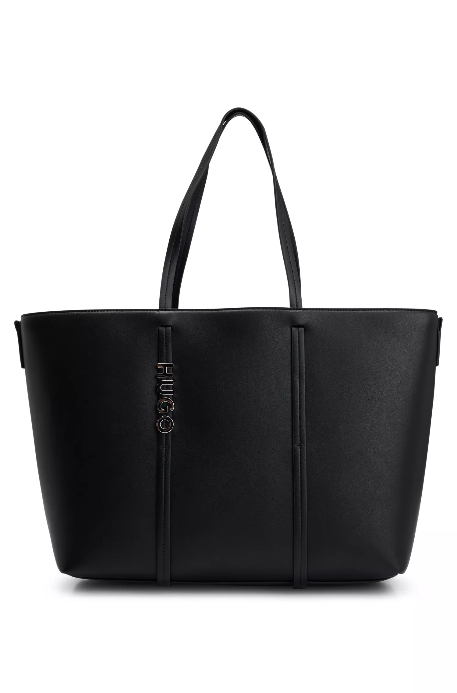 Bolsa HUGO Red-Shopper em couro sintético com logotipo polido.