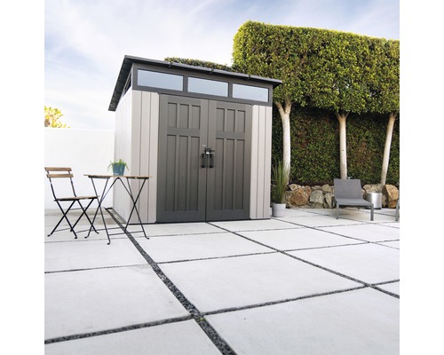 LIFETIME Merkur tuinhuis inclusief vloer, wandhaken en plank, 254 x 254 cm, grijs
