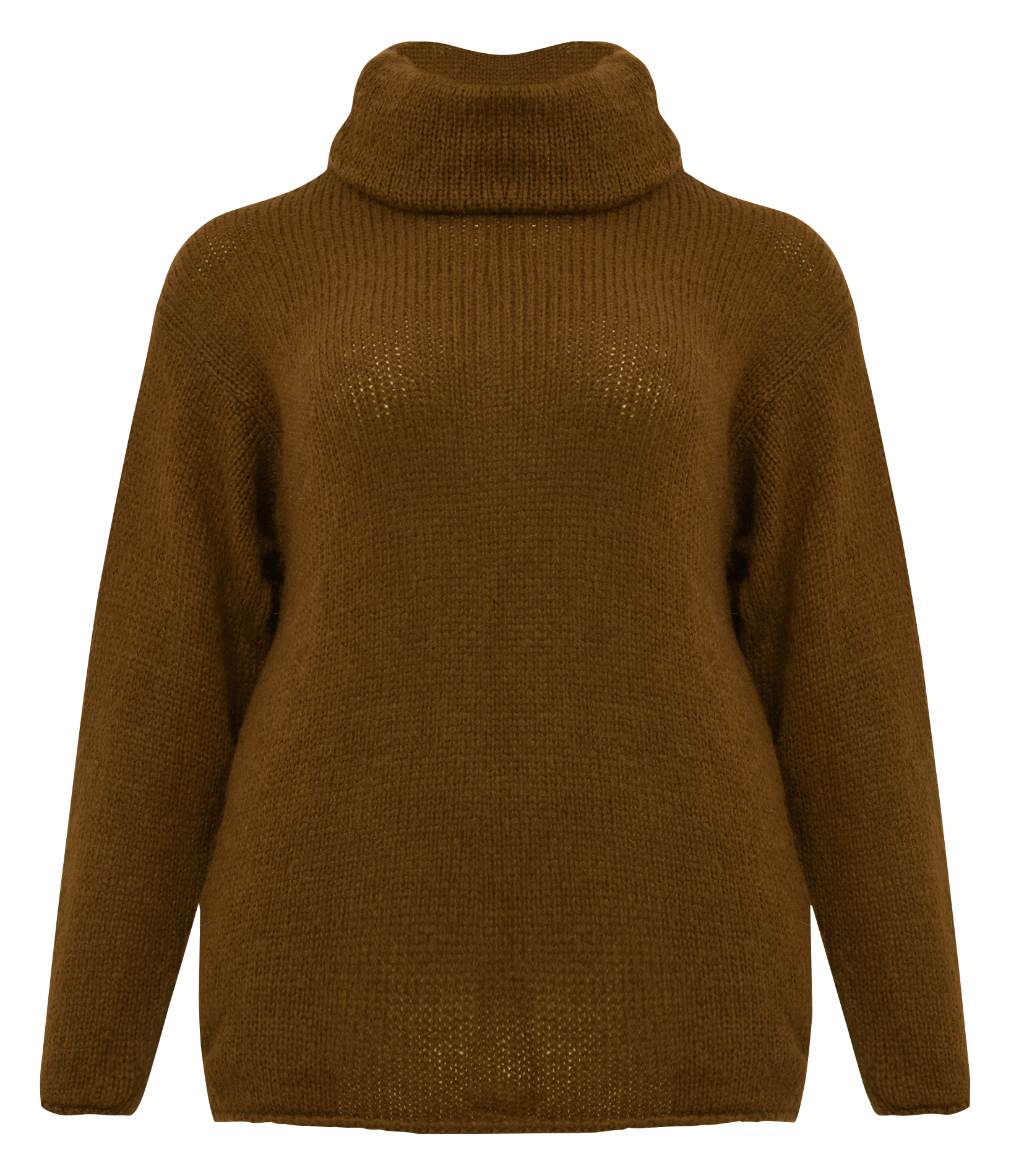 Pull col roulé en maille | Marron