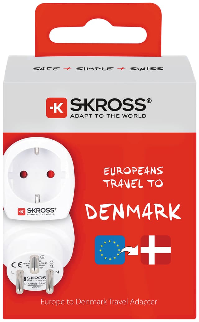 Skross Europa til Danmark rejsestikadapter 1.500232-E