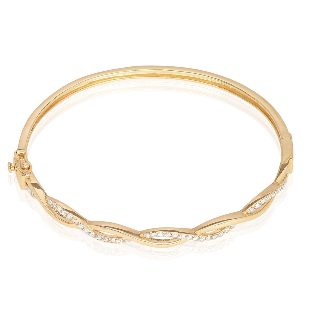 Bracelet Jonc Imae Plaqué Or Jaune Oxyde De Zirconium