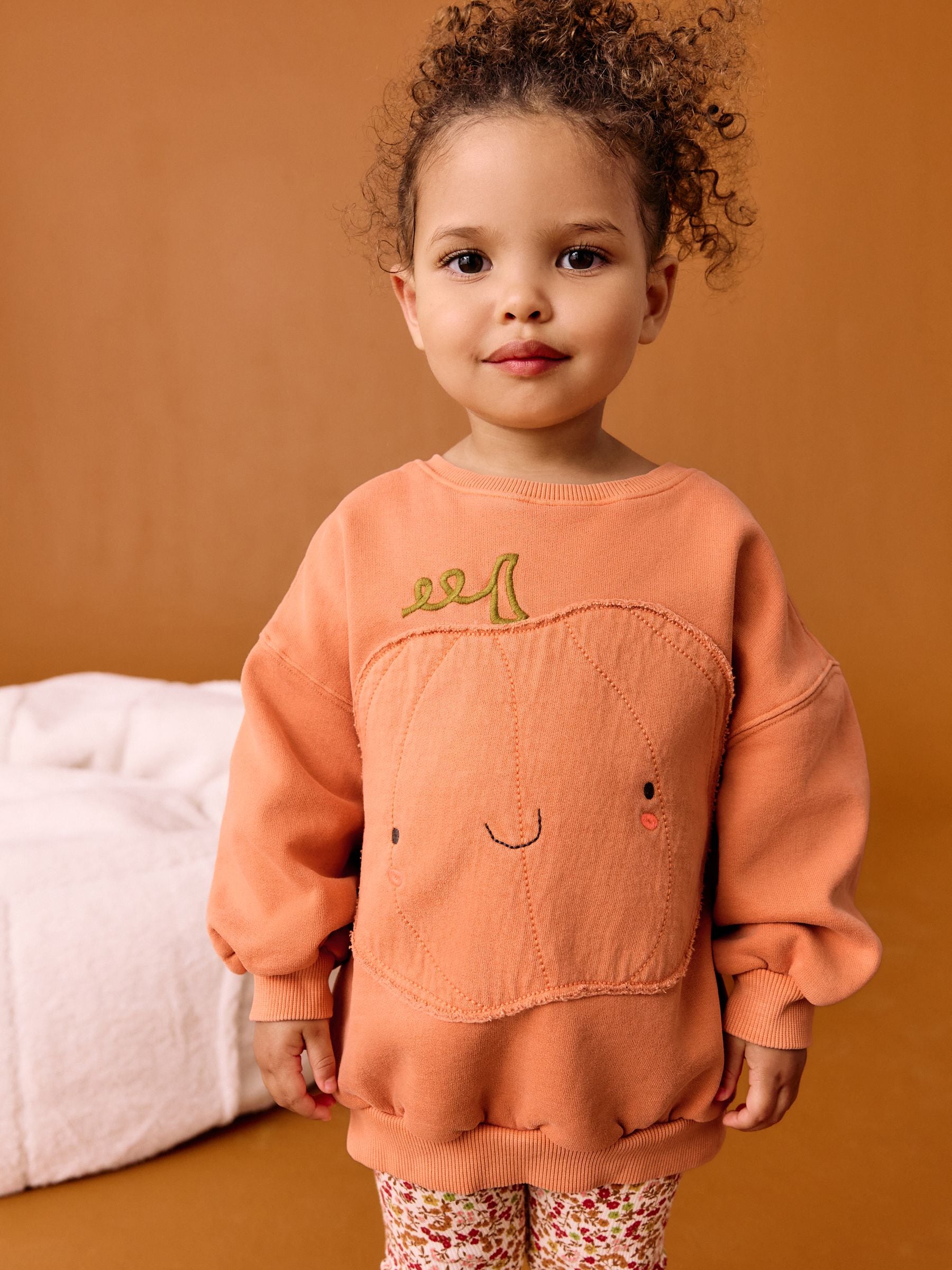 Oranje halloweenpompoen - Set met sweatshirt en legging (3 mnd-7 jr)
