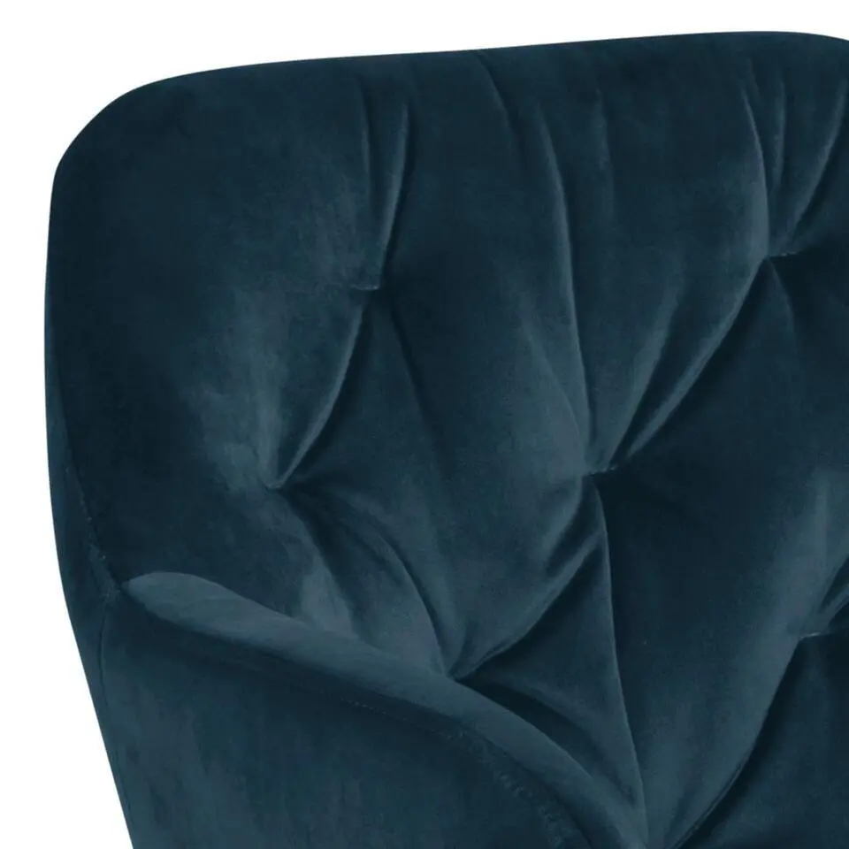 Eetkamerstoel - Blauw - Stof - Zithoogte 47,5cm - Lida